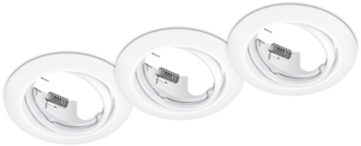 Runde Einbaustrahler Decke JURA 3er Set Ø 8,3cm schwenkbar Weiß matt GU10