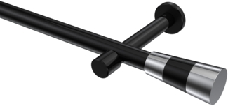Gardinenstangen-Set Prestige Tanara 100 cm, 1-läufig (ohne Ringe), 20 mm Ø Schwarz