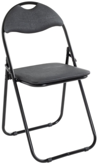 Klappstuhl Sheila / Shake, Kunstleder, Metall, Schwarz, 44 x 80 x 47 cm
