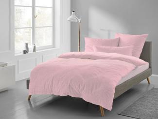 Irisette Mako-Satin Bettwäsche Set Carla 8253 rosa 155x220 cm + 1 x Kissenbezug 80x80 cm