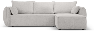 Micadoni Ecksofa Kaelle 4-Sitzer mit Schlaffunktion Chenille Hellgrau Rechts