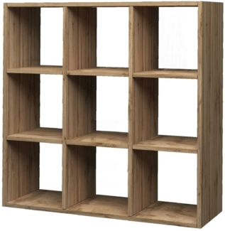 Dmora Bücherregal Acquaro, Schrank mit Regalen, Bürobibliothek, 100 % Made in Italy, Eiche, 90 x 25 x 90 cm,