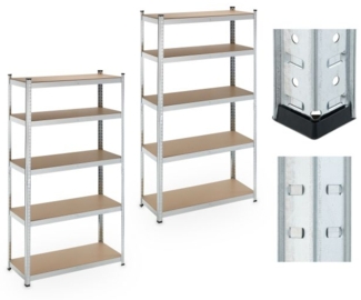 Verzinktes Schwerlastregal im 2er Set