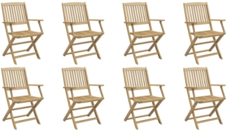 vidaXL Gartenstühle 8 Stk. Klappbar 54,5x58x90 cm Massivholz Akazie 3214231