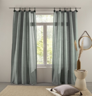 LeGer Home by Lena Gercke Gardine Leger (1 St), Schlaufen, blickdicht, Baumwolle, blickdicht, Bio-Baumwolle, gewebt, verschiedene Größen