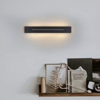 ZMH Wandleuchte Innen Wandlampe LED- 30CM Modern Flurlampe Warmwei? Schlafzimmer Schwarz Treppenhauslampe 8W Wandbeleuchtung fr Flur Treppenhaus Wohnzimmer
