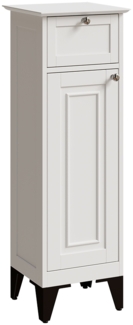 Badschrank Vanity Weiß 32 x 92 cm mit Schublade Vicco