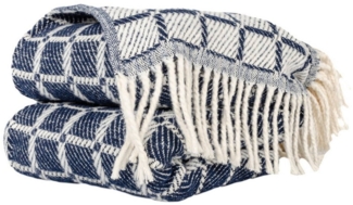 Plaid Tania weiche Kuscheldecke Tagesdecke hochwertig Reisedecke Wohndecke, ANRO, Wendedecke kuschelig-weich 130x160 cm Blau