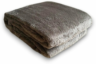 Wohndecke Teddy » Fleece Decke » XL Kuscheldecke 150x200 cm » weiche Couchdecke - Taupe