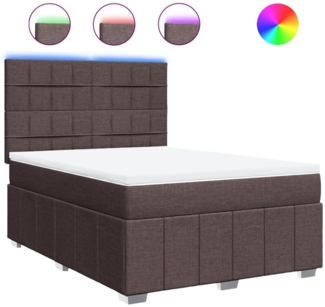 vidaXL Boxspringbett mit Matratze Dunkelbraun 160x200 cm Stoff 3294022