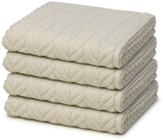 Ross Sensual Skin Zopf 4 tlg. Frottier-Set - 4 X Handtuch (50 X 100cm) - 500 g/m2 - Champagner
