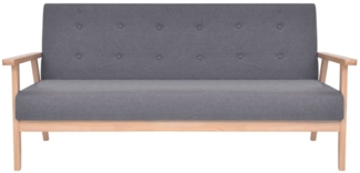 vidaXL 3-Sitzer Sofa Stoff Dunkelgrau 244653
