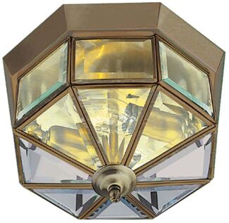 Deckenleuchte, Messing, Antik, Brass, Glas, Dimmbar