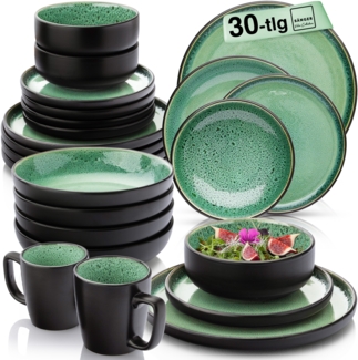 SÄNGER Steingut Geschirrset Greenwich 30 teilig für 6 Personen