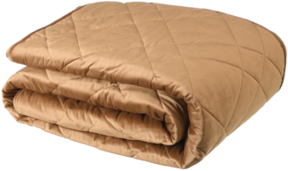 Vente-unique - Tagesdecke gesteppt aus Samt - 220 x 225 cm - Kamel - PRILIO