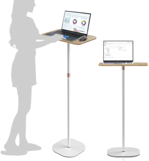 Stehpult weiß höhenverstellbar, Laptop Projektor Büro Laptoptisch 46-120 cm