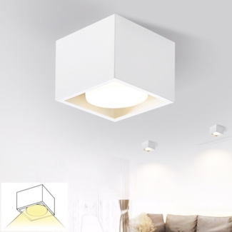 ZMH Deckenspots LED Wei? Aufbaustrahler - Spots Deckenleuchte Aufputz Warmwei? Deckenstrahler Eckig GX53 Spotleuchte 5W Flach Aufbauspot Schwenkbar fr Kche Wohnzimmer Esszimmer Korridor Flur