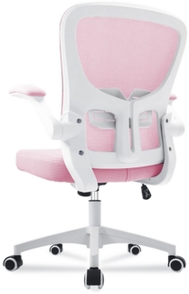 Durrafy Bürostuhl Ergonomischer Bürostuhl,Schreibtischstuhl mit klappbaren Armlehnen (Höhenverstellbarer Drehstuhl mit Wippfunktion bis 130°,Computerstuhl mit verstellbarer Lendenwirbelstütze und leisen Rollen), Chefsessel mit 135 kg Tragfähigkeit