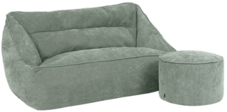 icon Sitzsack Sofa aus Chenille „Cecilia" mit Sitzpouf „Milano", Made in Germany, für Erwachsene, XXL Sitzsack