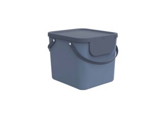 ROTHO Wäschekorb Albula Wäschesammler 40l mit Deckel, Kunststoff (PP recycelt), Aus rezykliertem Kunststoff