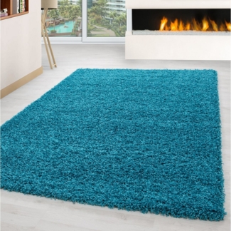 Carpettex Hochflor-Teppich Unicolor - Einfarbig, Läufer, Höhe: 30 mm, Einfarbig Shaggy Teppich Wohnzimmer Langflor versch. farben und größen