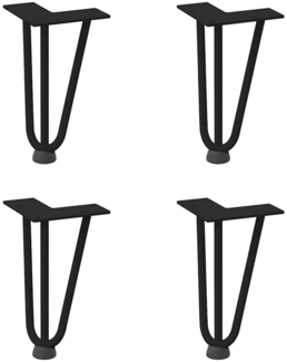 vidaXL Haarnadelbeine für Couchtisch 4 Stk. Schwarz 20 cm Massivstahl 4012432