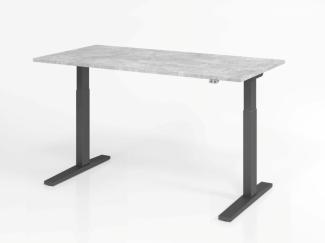 Sitz-Steh-Schreibtisch elektrisch 160x80cm Beton/Graphit