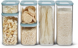 Mepal - Vorratsbehälter Modula 6-teiliges Set - Aufbewahrungsboxen mit Deckel - Küchenorganizer & Vorratsboxen - Stapelbar & Luftdicht - 2x 2000 ml, 2x 1000 ml, 1x 1500 ml & 1x 425 ml - Nordic Green