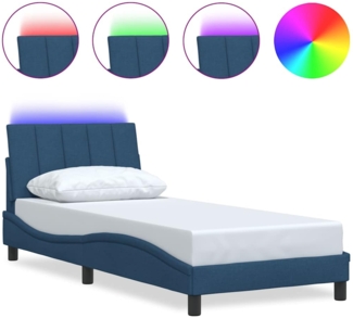 vidaXL Bettgestell ohne Matratze "Hanko" Blau 90x200 cm Stoff 3310439