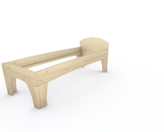 Holzbett (Fichte) "Rosi" 80 x 220 cm 58 cm mit Kopfteil Massivholzbett Bett