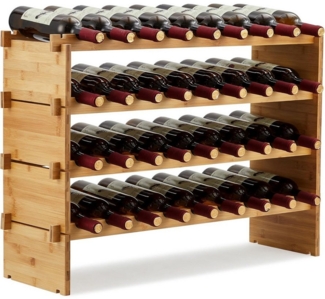 GarveeMore Weinregal Bambus,Stapelbar Flaschenregal Ohne Schrauben,AA-Qualität, Stapelbar & Platzsparend Für Keller Bar Küche Esszimmer