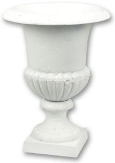 Casa Padrino Barock Garten Deko Blumentopf Weiß H. 43 cm - Prunkvoller Pflanzentopf im Barockstil - Barock Garten & Terrassen Deko Accessoires