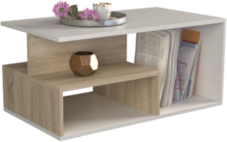 TOPESHOP Wohnzimmertisch Massiver Schichtholz Wohnzimmertisch: Multifunktionaler Sofatisch sonoma mix (H 43 x T 51 x B 90 cm)