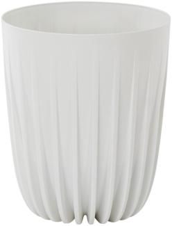 Pflanzgefäß PALMA weiß 25 x 25 x 30 cm Kunststoff | Wetterfest UV-beständig für Innen- und Außenbereich modernes schlichtes Design