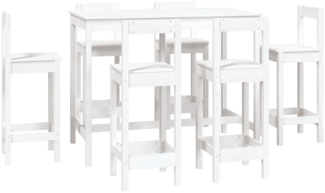 7-tlg. Bar-Set Weiß Massivholz Kiefer [3124713]
