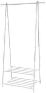 Songmics Kleiderständer 2 Ablagen Metallgestell platzsparend weiß HSR05W