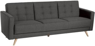 Sofa 3-Sitzer mit Bettfunktion Karisa Bezug Flachgewebe Buche natur / anthrazit 21920