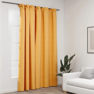 vidaXL Verdunkelungsvorhang mit Haken Leinenoptik Gelb 290x245 cm 321199