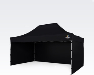 Gartenzelt 3x4,5m - mit 3 Wänden - Schwarz