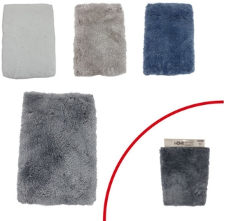 Badvorleger 60 x 40 cm » Badezimmer Teppich Vorleger extra weich » dicke Badematte 1300 g/m² » flauschiger Badeteppich - Navy