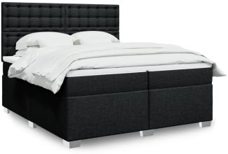 vidaXL Boxspringbett mit Matratze und LED-Beleuchtung, Holzwerkstoff schwarz, 200x200 cm