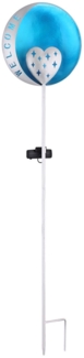 LED Solar Steckleuchte, blau-silber, Welcome, H 78,5 cm
