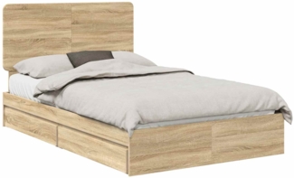 vidaXL Aufbewahrungsbett Sonoma-Eiche 135x190 cm Holzwerkstoff 3412695