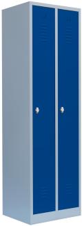 Spind Garderobenschrank Stahlschrank Kleiderspind180 x 50 x 50 cm Grau/Blau 510101