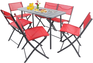 VCM Gartenmöbel-Set Sumila 920520 Rot H. 79 x B. 45 x T. 46 cm