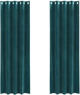 vidaXL Verdunkelungsvorhänge 2 pcs Dunkelgrün 140 x 245 cm Samt 4107211