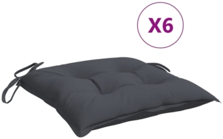 vidaXL Stuhlkissen 6 Stk. Anthrazit 40x40x7 cm Oxford-Gewebe 314862