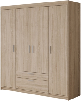 Kleiderschrank Elena 4D (Farbe: Eiche Sonoma, ohne Aufsatz)