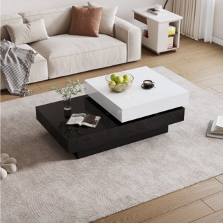 HAUSS SPOLE Couchtisch Drehbarer Couchtisch mit Hochglanzoberfläche für das Wohnzimmer (Satztisch, Wohnzimmertisch Beistelltisch, 1-St, aus Spanplatte), mit Hochglanzoberfläche