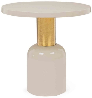 Bizzotto Beistelltisch Nalima aus Metall, Creme Ø 50,5 cm